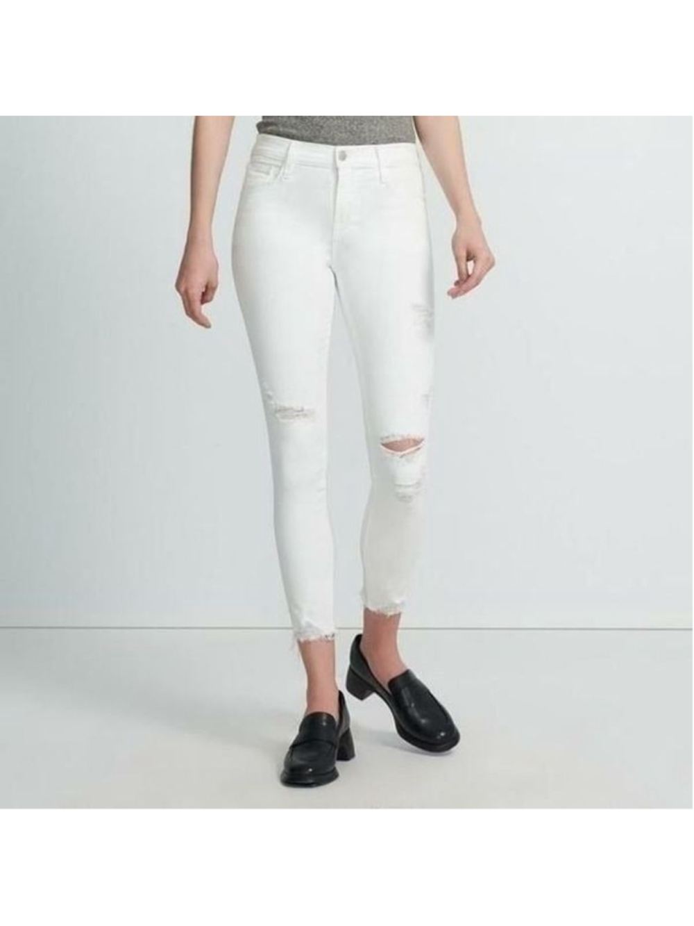 J Brand 835 Mid-Rise Crop Zealous Skinny Jeans White NWT size 24